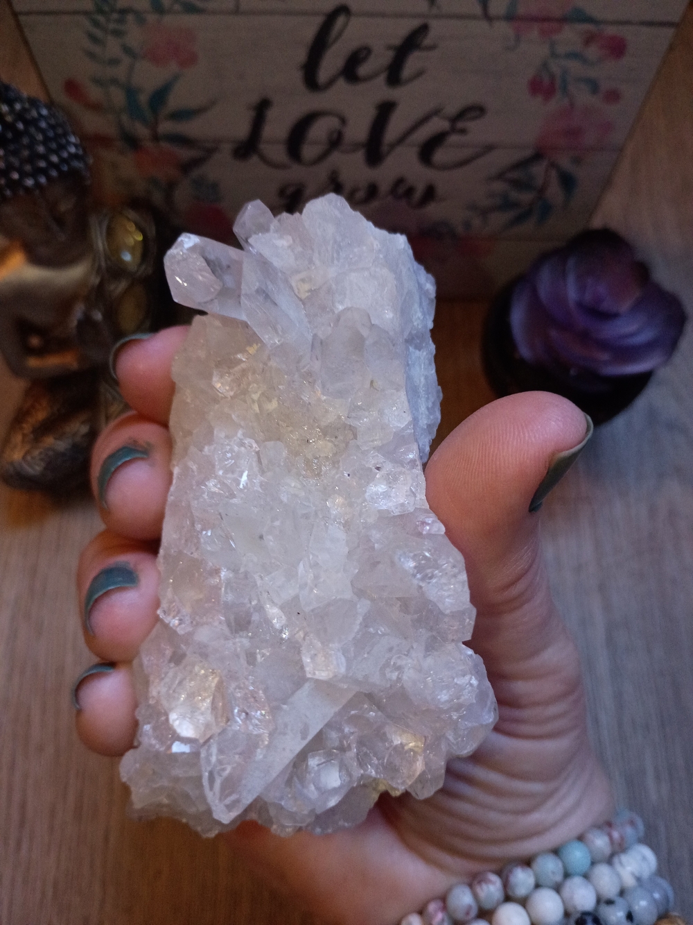 Double Terminated Clear Quartz Cluster From Brazil